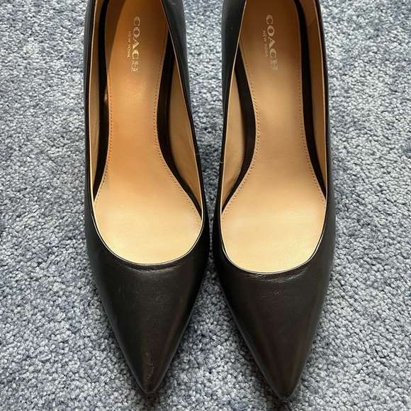 Coach Shoes - Black leather Coach heels - 9.5